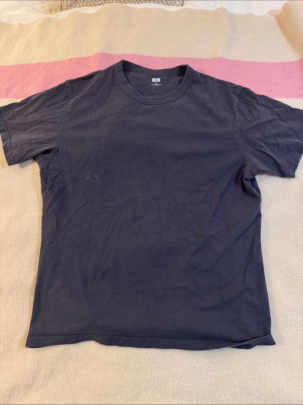 Uniqlo U thick cotton tshirt, faded black, mens XL